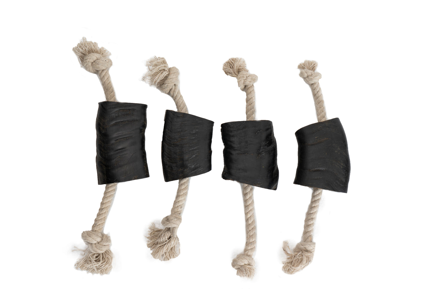 Water Buffalo Horn 14" Cotton Rope Tug Toy Dog Chews-2 Count-10 oz (WSP)