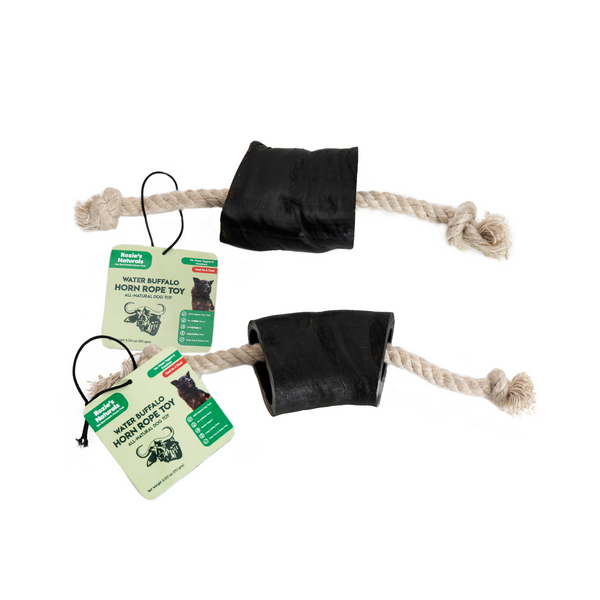 WATER BUFFALO HORN ROPE TUG TOY