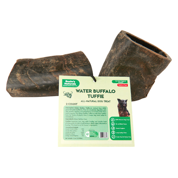 Water Buffalo Horn Section/Tuffie Dog Chews-2 Count-10 oz - Rozie's Pet Supply LLC