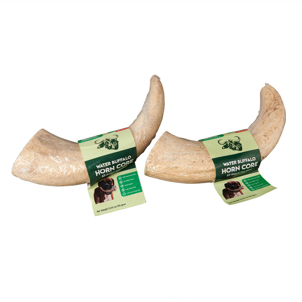 Water Buffalo Horn Core Dog Chews-2 Count-10 oz (WSP) - Rozie's Pet Supply LLC
