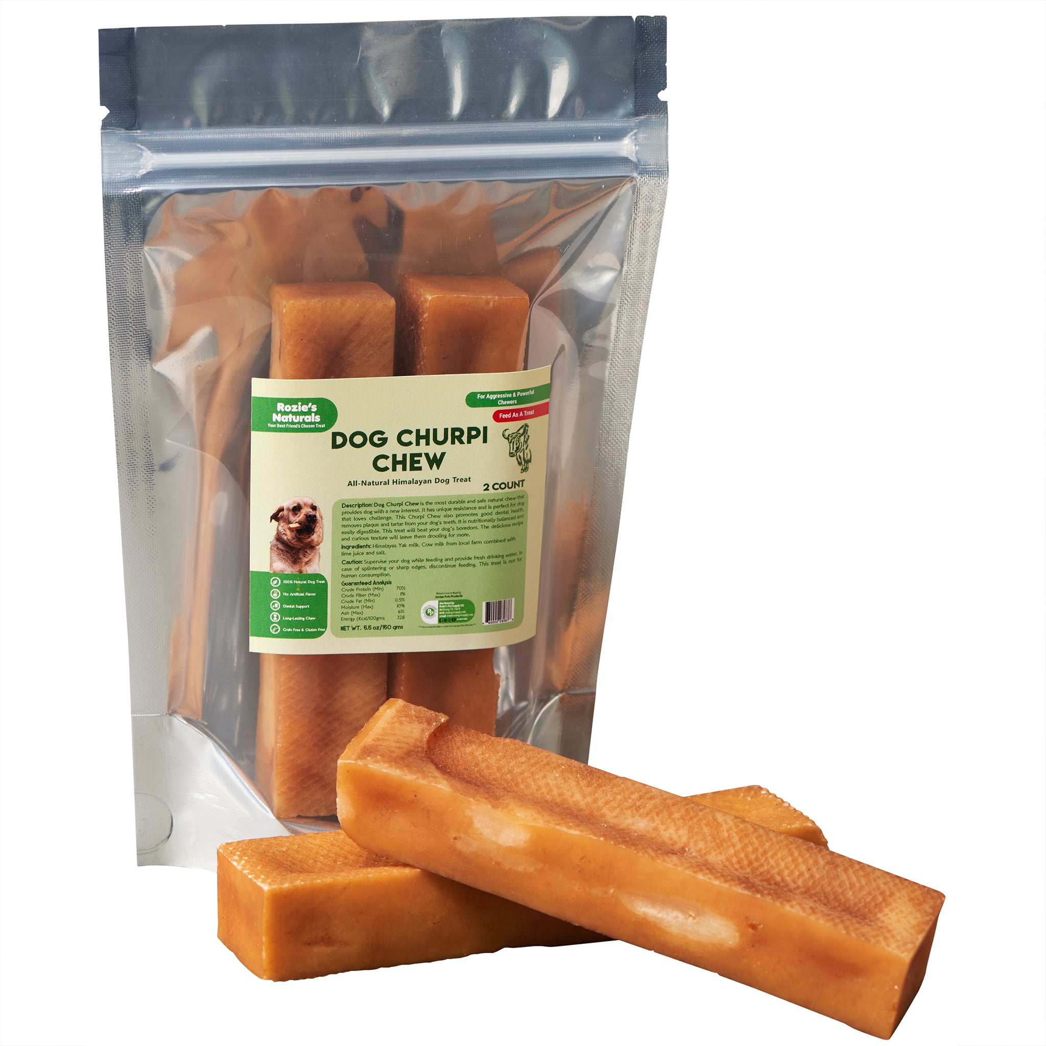 Yak Cheese Churpi Dog Chews 2 Count 5.5 oz Rozie s Pet Supply LLC