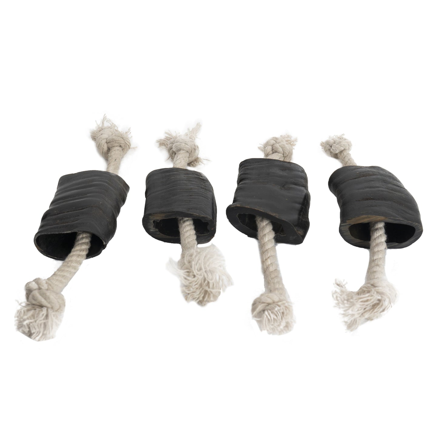 Water Buffalo Horn 14" Cotton Rope Tug Toy Dog Chews-2 Count-10 oz (WSP)